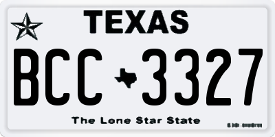 TX license plate BCC3327
