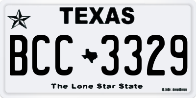 TX license plate BCC3329