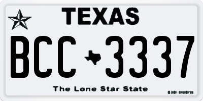 TX license plate BCC3337