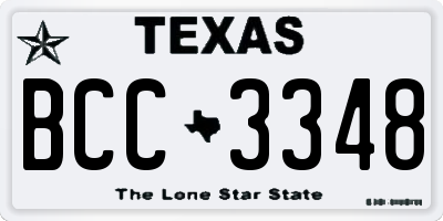TX license plate BCC3348