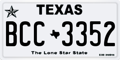 TX license plate BCC3352