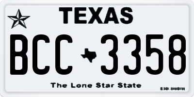 TX license plate BCC3358