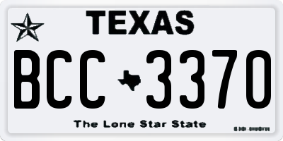 TX license plate BCC3370
