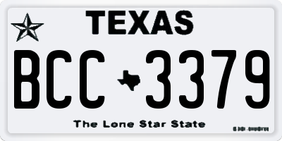 TX license plate BCC3379