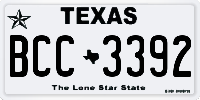 TX license plate BCC3392
