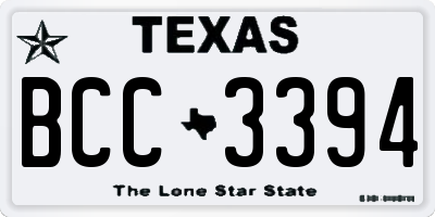 TX license plate BCC3394