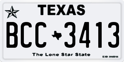 TX license plate BCC3413