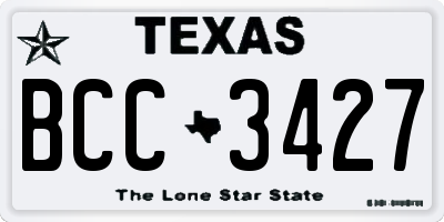 TX license plate BCC3427