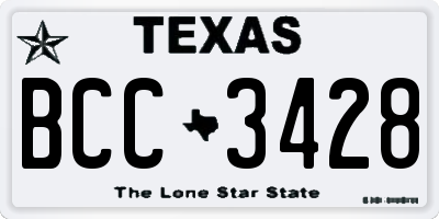 TX license plate BCC3428