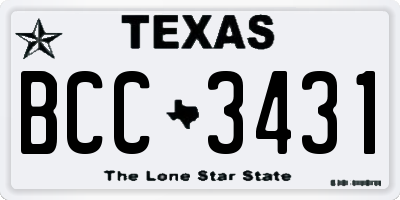 TX license plate BCC3431