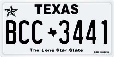 TX license plate BCC3441