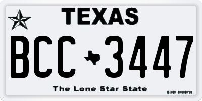 TX license plate BCC3447