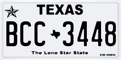 TX license plate BCC3448
