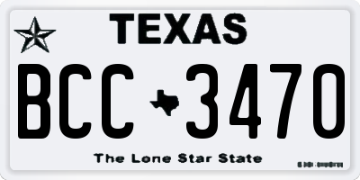 TX license plate BCC3470