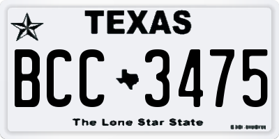 TX license plate BCC3475