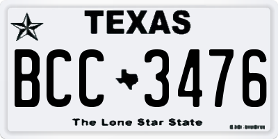 TX license plate BCC3476