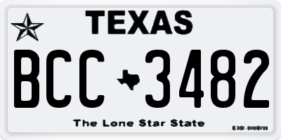 TX license plate BCC3482