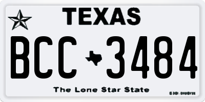 TX license plate BCC3484