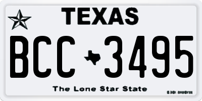 TX license plate BCC3495