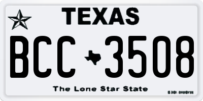 TX license plate BCC3508