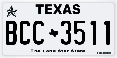 TX license plate BCC3511