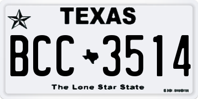 TX license plate BCC3514