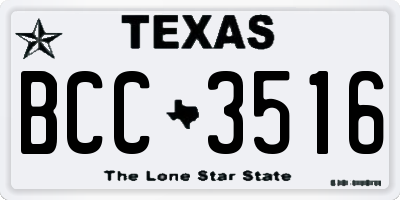 TX license plate BCC3516