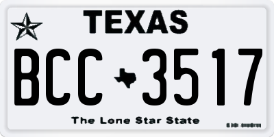 TX license plate BCC3517