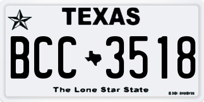 TX license plate BCC3518