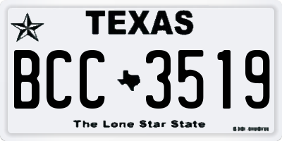 TX license plate BCC3519