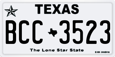 TX license plate BCC3523