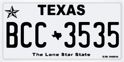 TX license plate BCC3535