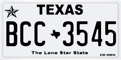 TX license plate BCC3545