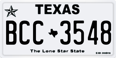 TX license plate BCC3548