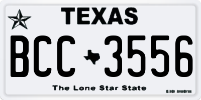 TX license plate BCC3556