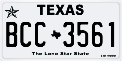 TX license plate BCC3561