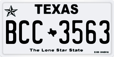 TX license plate BCC3563