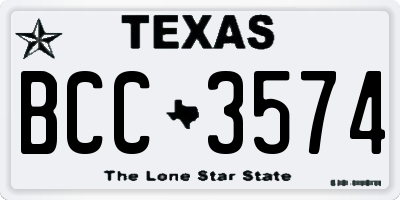 TX license plate BCC3574