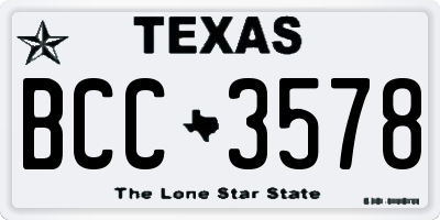 TX license plate BCC3578