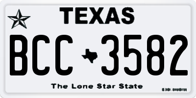 TX license plate BCC3582