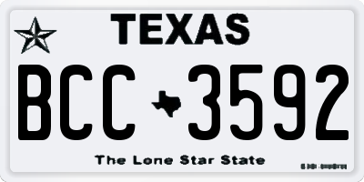 TX license plate BCC3592