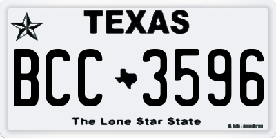 TX license plate BCC3596