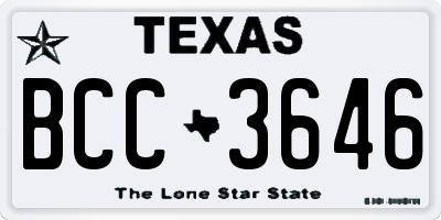 TX license plate BCC3646