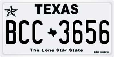 TX license plate BCC3656