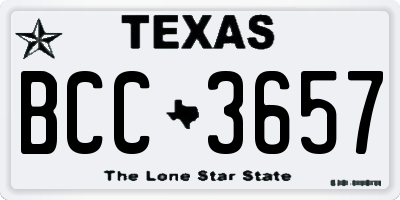TX license plate BCC3657