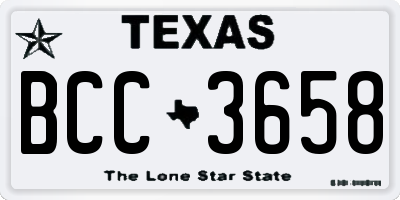 TX license plate BCC3658
