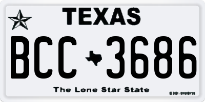 TX license plate BCC3686