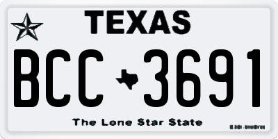 TX license plate BCC3691
