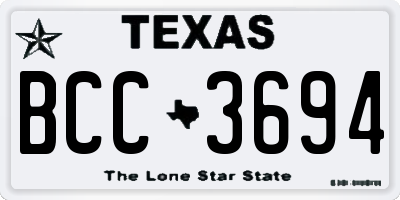 TX license plate BCC3694