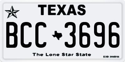 TX license plate BCC3696